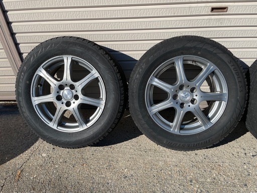 アルミホイール4本 PCD100 195/65R15スタッドレスタイヤ溝なし
