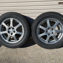 アルミホイール4本 PCD100 195/65R15スタッドレスタイヤ溝なしの画像