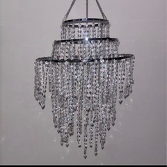 SOXUIボヘミアンスタイルの3段ビーズシャンデリア　輝くクリアビーズ、直径32.0cmボヘミアンシックな装飾の画像