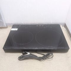 🍎アイリスオーヤマ IRIS OHYAMA 2口 IHクッキングヒーター IHC-WKG2-Bの画像