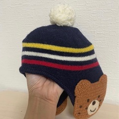 ホットビスケッツ　ニット帽　フリーサイズ　48-52 ビーンズくん　帽子の画像
