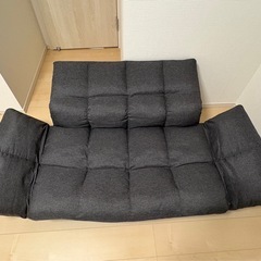 コンパクトソファ　2人掛け　チャコールグレーの画像