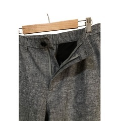 【新品】GU  アンクルパンツ リネン混 ダークグレー 濃灰 Sの画像