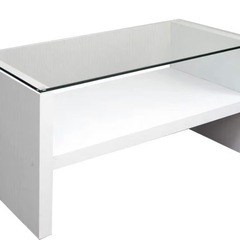 ホワイト　センターガラステーブルの画像