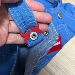 miki house✨人気完売品✨デニムサロペットロンパース✨の画像