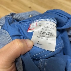 miki house✨人気完売品✨デニムサロペットロンパース✨の画像