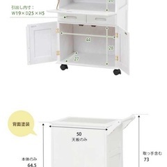 決まりました！キッチンワゴン　キャスター付き　作業台　スリムの画像
