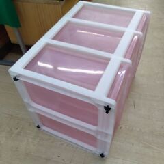 極上美品　お洒落なピンク　衣装ケース　キャスター付　タンス　チェスト　カラーボックス　レターケースの画像