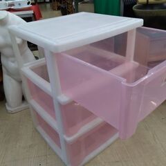 極上美品　お洒落なピンク　衣装ケース　キャスター付　タンス　チェスト　カラーボックス　レターケースの画像