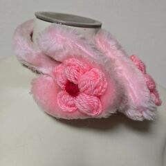 ハート イヤーマフラー 昭和レトロ ファー ピンク 耳あて 当時物 古着 耳当ての画像