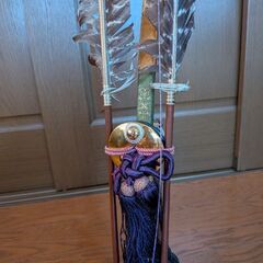 五月人形飾り　雲龍作　御弓と太刀飾の画像