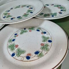 未使用　たち吉アダム&イブ野いちご柄 大サイズ1枚25㎝ 銘々皿5枚15㎝の画像