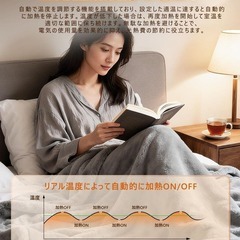 【新品】電気毛布 ひざ掛け 両面長め起毛 敷き 掛け兼用 切り忘れ防止タイマー付きの画像