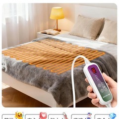 【新品】電気毛布 ひざ掛け 両面長め起毛 敷き 掛け兼用 切り忘れ防止タイマー付きの画像