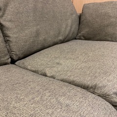 3人がけ ソファ 緑 ふかふか クッション付き 洗えるカバーの画像