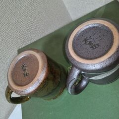 未使用　美濃焼　木曽路の森マグカップ　2個セット　釉薬　直径8.7㎝　高さ9㎝の画像