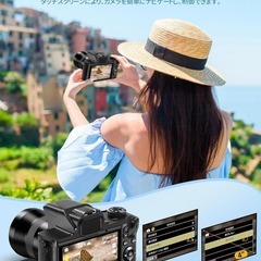 デジカメ 5K 80MP オートフォーカス 5cm マクロ撮影 デジタルズームの画像