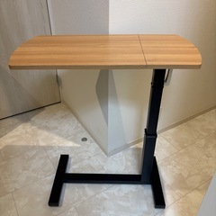 折りたたみ 昇降式テーブル ローラー付き  ローテーブル ハイテーブルの画像