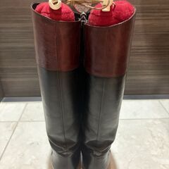 ◆1,000円◆ロングブーツ◆黒×エンジ◆23.5cm（サイズ大きめ）◆美品◆の画像