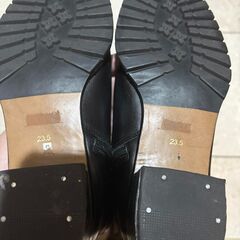 ◆1,000円◆ロングブーツ◆黒×エンジ◆23.5cm（サイズ大きめ）◆美品◆の画像