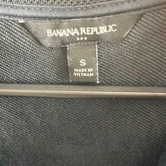BANANA REPUBLIC ネイビー ハーフジップ スウェット 無地 Sの画像