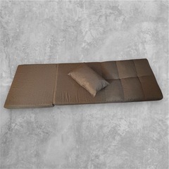  座椅子 【フロアチェア マットレス兼用 折りたたみ】ブラウンの画像