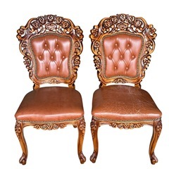 【レア】ロココ調　イタリア　象嵌 アンティーク ダイニングセット　硝子マット付　の画像