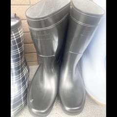 作業用長靴　レインブーツ　黒26 白24.5 チェックS 雨靴（別売り可の画像