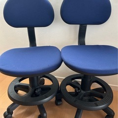 学習机⭐︎キャスター付き椅子⭐︎青⭐︎二脚セットの画像