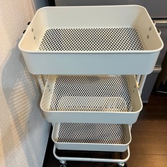 キッチンワゴン キャスター付き ほわいとホワイトの画像