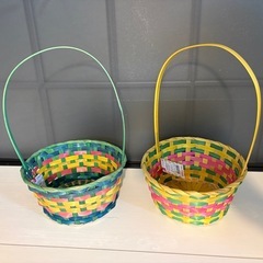 イースター竹バスケット取っ手付の画像