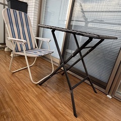 屋外　ベランダ用　テーブルとチェアのセットの画像