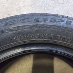 値下げ可☆ 155/65R14 BSエコピア EP150 バリ溝 タイヤのみ4本セット☆の画像