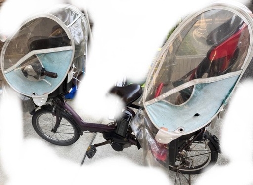 子供乗せ　ヤマハ　電動アシスト自転車 チャイルドシート付き パープル