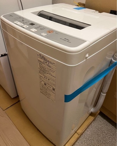 美品 AQUA アクア 全自動洗濯機6kg ホワイト AQW-S6N(W) 上開き 