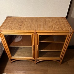 ラタン　籐製　収納棚　の画像