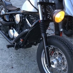 チョッパーラビットハンドル車検取り立ての画像