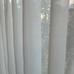 長さ(丈)100センチ　白レースカーテン　2枚セットの画像