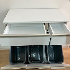 引き出し付きゴミ箱(分別3種)　　　の画像