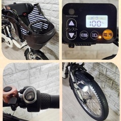🌸美品🌈大容量8🌸室内保管🌼パナソニック ⚪️ギュット　🌸子供乗せ電動自転車ホワイト29の画像