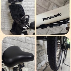 🌸美品🌈大容量8🌸室内保管🌼パナソニック ⚪️ギュット　🌸子供乗せ電動自転車ホワイト29の画像
