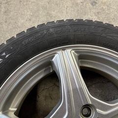 軽自動車全般　溝あり良品155/65R14 アルミホイール付きスタッドレスタイヤ4本セットの画像