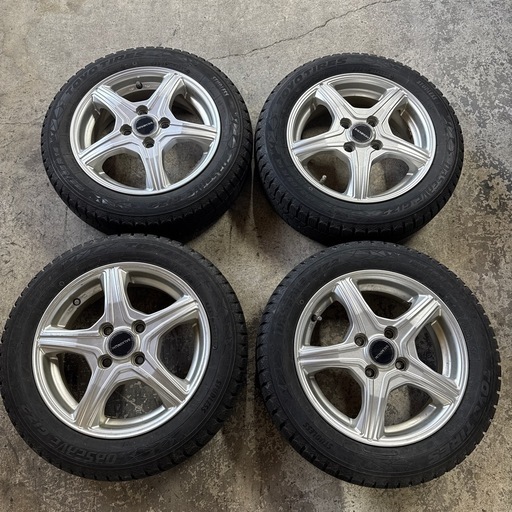 軽自動車全般　溝あり良品155/65R14 アルミホイール付きスタッドレスタイヤ4本セット