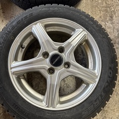 軽自動車全般　溝あり良品155/65R14 アルミホイール付きスタッドレスタイヤ4本セットの画像
