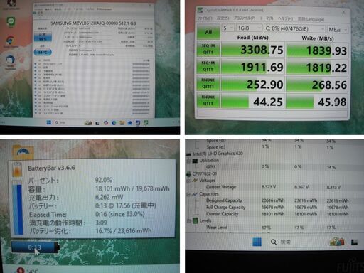 訳有/超軽量723ｇ/UH90  C3  i7/8565U/1.80GHz/メモリ8G/中古M.2/512G/office2021