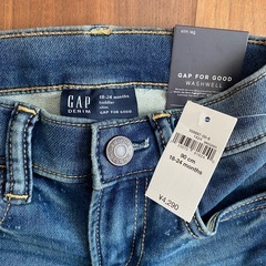 【未使用・タグ付き】babyGAP ボーダー長袖&デニムセット 90cm 18-24months の画像