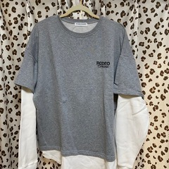 新品未開封　ロデオクラウンズ　レイヤード　重ね着風　カーキの画像