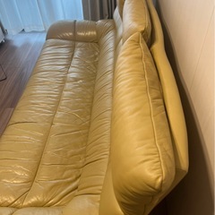 【引取歓迎】KARIMOKU製 本革ソファ 高級感あるワイドサイズの画像