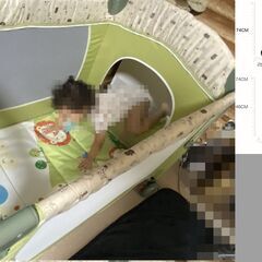 アニマル柄 ベビーベッド 酷豆丁 COOL BABY  プレイヤード ポータブル ベビーベッド ベビーサークル  折り畳み サイド昇降可能 おむつ交換台付の画像