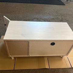 ホワイト テレビボード／ローボード（幅90cm）の画像